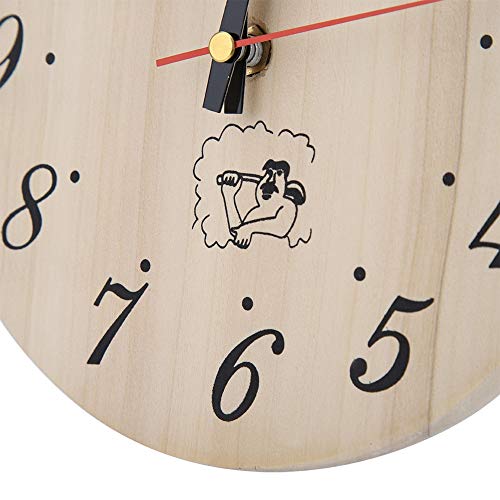 Reloj de sauna FTVOGUE de pared en madera con esfera clara para evitar el calor 4
