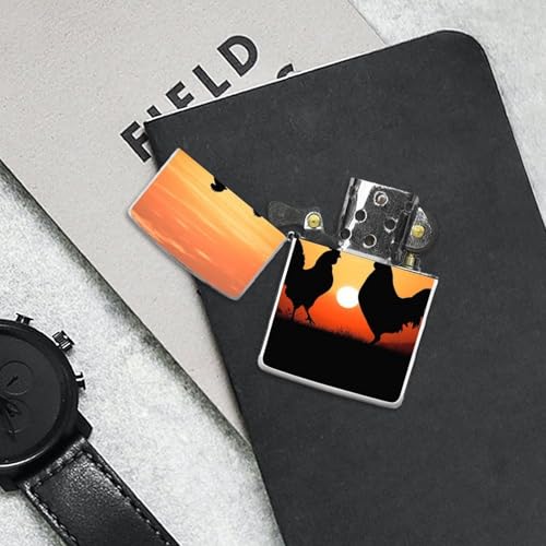 Funda para Encendedor Animal Gallinas, Metal miniatura 7