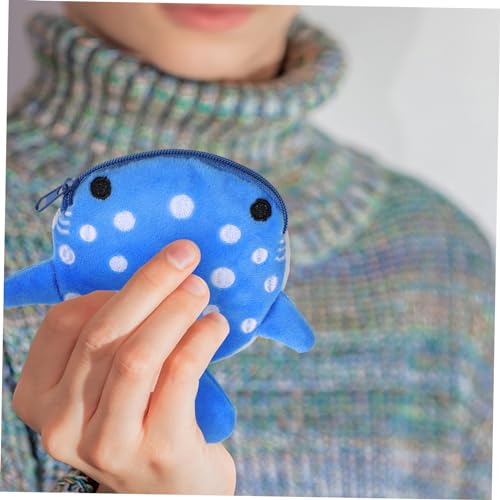 BESPORTBLE 2 Pcs Shark Coin Purse Coin Bags Wallet Plush Pouch Cartoon Cute Coin Pouch Purses for Animal Coin Purse Cash Furry Boy Key Plush Coin Pouch Crystal Super Soft3