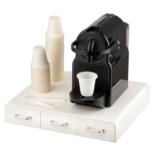 TEXTURE – Il porta capsule ha un rivestimento granuloso che permette di avere un buon attrito anche durante la vibrazione della macchina da caffè, se si decidesse di posizionarla al di sopra. Inoltre, evita l’accumulo di polvere eccessiva.