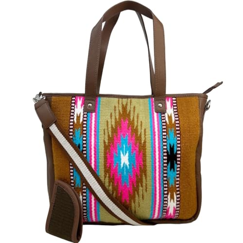 Myra Bag Concealed Carry Leather Western Shoulder Handbag - Aztec Boho Purse for Women
