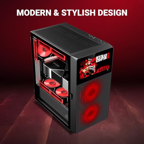 Image of Ant Esports ICE Digital C3 ATX Computer Case /Gaming Cabinet - Black | Support ATX, Micro-ATX, Mini-ITX, Pre-Installed 2 Front Fans & 1 Rear ARGB Fans