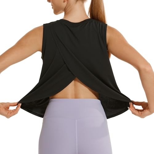 HODOSPORTS Workout Tops for Women UPF 50+ Open Back Sleeveless Tank Tops Quick Dry Athletic Gym Yoga Shirts Loose Fit4