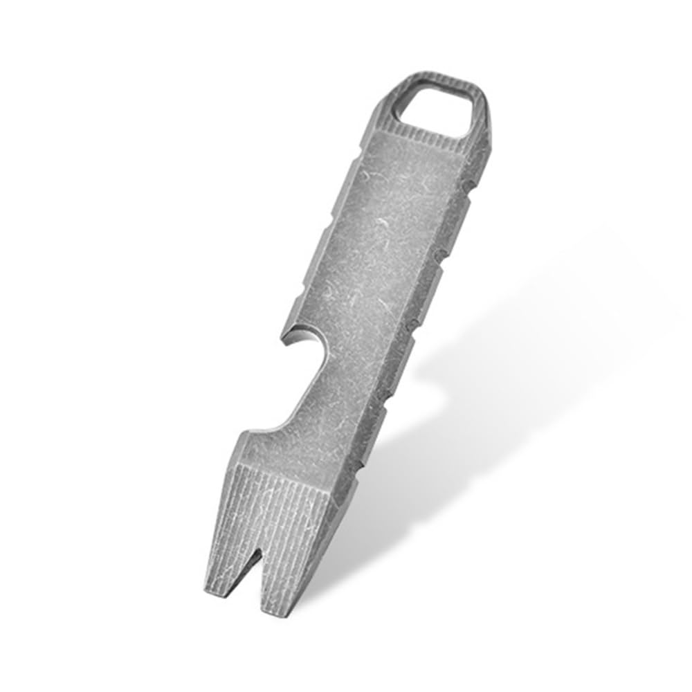 EDC Pry Bar, Portable Titanium Keychain Prybar Multitool, Wrenches, Bottle Opener, Mighty Mini Pocket Screwdriver for Camping Exploration Kitchen