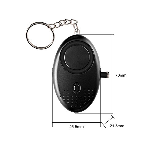 KKmoon Alarme pessoal 120-130dB Som de Emergência Auto-Defesa Alarme de Segurança Chaveiro Lanterna
