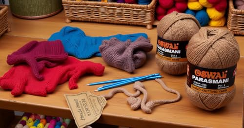 Image of M.G Enterprise ParasmaniBrownSoft Wool Yarn 300 Crochet Yarn for Needle Knitting & DIY Craft