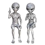 【Stabile Platzierung】Die Alien-Ornamente haben ein stabiles, flaches Design, das einfach zu platzieren und stabil ist und sehr geeignet für den Innen- und Außenbereich. Größe: 150 x 60 mm.