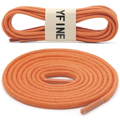 Image of YFINE Waxed Round Shoe Laces: 2 Pairs Oxford Shoelaces for Dress Shoes Boot | 4mm Thick, 20 Colors, 24 inch-71 inch, for Business Footwear, Chukka Boots, Men & Women