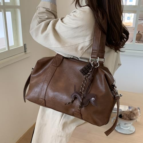 Sac à bandoulière rétro en cuir synthétique et grande capacité
