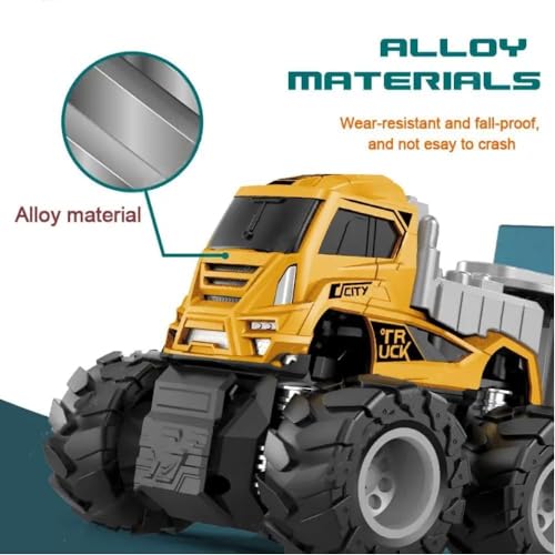 Image of Friction Powered Animal Car Carrier Container Truck Metal Die cast Models Animal Transport Toy for Kids boy Truck Pull Back Vehicle Miniature Toys Gift (Pack of 1, Multicolor)