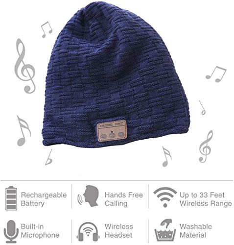 Bearsfire Wireless Music Hat With Bluetooth Headphone Beanie Hat Unisex Winter Outdoor Sport Knit Cap Stereo Headset Speaker Mic Hands Free For Iphone Android Cell Phones #TOP1