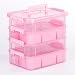 CraftGenes Art Supply Storage Organizer with 2 Removable Trays, 4-Layer 10QT Durable Craft Organizers and Storage for Sewing, Tool, Office Supplies, Art, Craft Supplies(Pink)