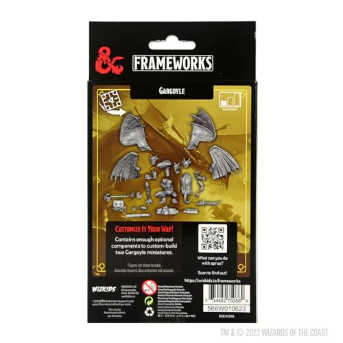 WizKids D&D Frameworks: Gargoyle sin pintar y sin montar miniatura 2