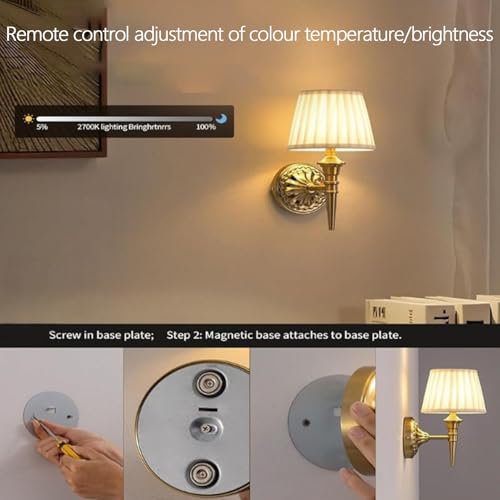 Aplique de pared LED sin cables regulable para iluminar zonas sin enchufes 4