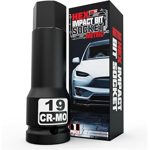 Aiourx 1/2-Inch Drive 19 mm Hex Impact Bit Socket, H19 Allen Bit Socket, Metric, Premium Cr-Mo Steel, for Automotive or Electrical Work Cover