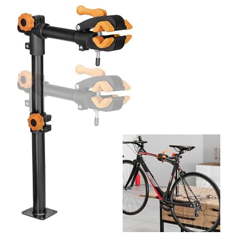 Dreamoon Bike Repair Stand Bench Wall Mount, Adjustable Clamp Workbench Rack for Road & Mountain Bikes, Heavy Duty Bike Workstand Tool Holder for Maintenance & Storage Cover