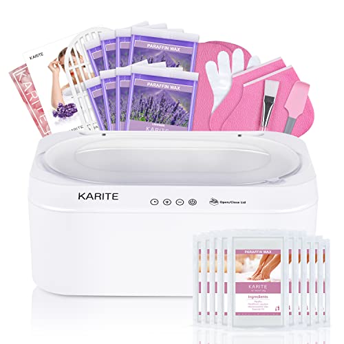 KARITE Paraffin Wax Machine for Hands and Feet with Auto Open Lid, Paraffin Bath,20Min Fast Wax Meltdown, Precision Temperature Control, 4500ml Paraffin Warmer with 18Pack Refills
