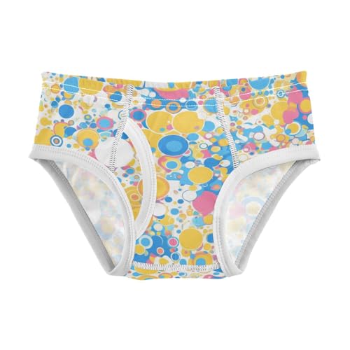 KLL Abstract Texture Colorful Circles Toddler Boy Pure Cotton Athletic Underwear Cute Children Undies
