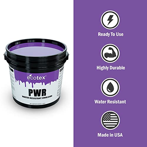Ecotex® PWR Screen Printing Emulsion (Gallon - 128oz.) Pre - Sensitized Photo Emulsion for Silk Screens and Fabric - for Screen Printing Plastisol Ink and Water Based Ink, Screen Printing Supplies