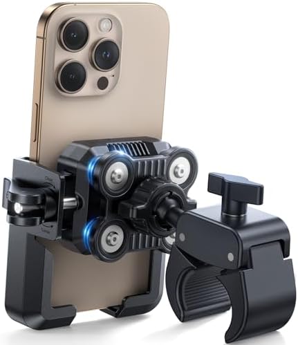 JOYROOM Bike Phone Holder - [Dual Vibration Dampener][Not Block Camera] Bicycle Phone Mount Handlebar, Motorcycle Bike Accessories for iPhone Samsung 4.7''-7'' Phones