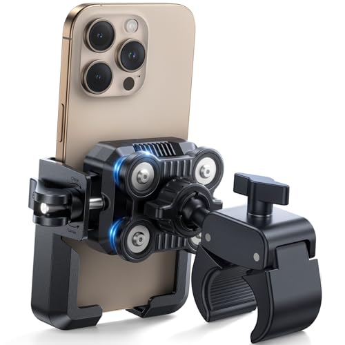 JOYROOM Bike Phone Holder - [Dual Vibration Dampener][Not Block Camera] Bicycle Phone Mount Handlebar, Motorcycle Bike Accessories for iPhone Samsung 4.7''-7'' Phones
