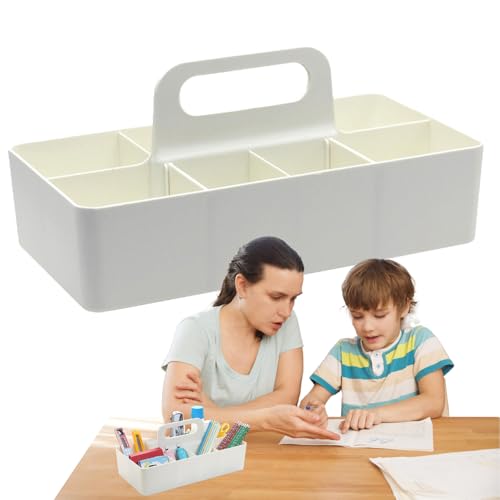デスク収納ケース,複数仕切りコンパートメント - 整理ケース デスクボックス 取っ手付き | バスルーム、ベッドルーム、キッチン、書斎、パントリー、寮、おもちゃ、鍵、マーカー用