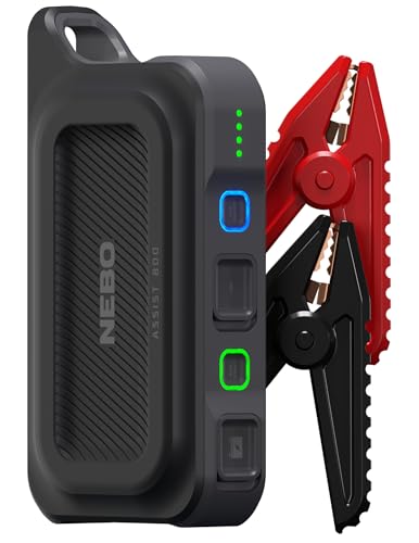 NEBO Assist 800 Arrancador - Power Bank y Luz - Kit de Emergencia Portátil para Automóviles - para Situaciones de Emergencia en Carretera - Arrancador 4-en-1