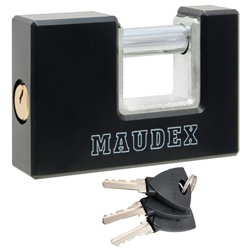 Maudex RZB75 Heavy Duty Container Padlockwith 3 Keys - 10mm Cut Resistant Steel Shackle - ABS Weather Shield| Outdoor Lock for Containers Gates Sheds Marine Garage