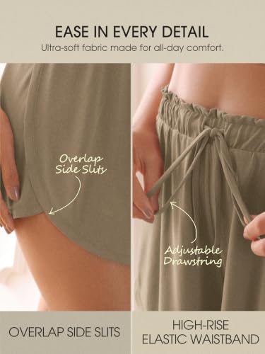 Image of ODODOS Modal Soft Lounge Shorts for Women Drawstring High Waist Casual Sleepwear Lightweight Cozy Pajama Bottom