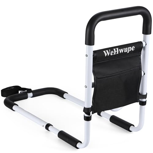 WeHwupe Bed Rails for Elderly Adults Safety, Bed Assist Rail for Seniors -2026 Upgrade - ASTM Compliant, Bedside Fall Prevent Grab Bar with Storage Pocket- Fits King Queen Full Twin Bed