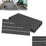  CEEDIR 1m² - 30x60cm WPC Fliesen Terrassenfliesen Balkonfliesen Klickfliesen in Holzoptik regenfest mit Drainage, Klicksystem Bodenbelag für Terrasse Balkon 6 Stück, Modell B, Anthrazit