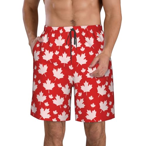 Maple Leaves Mens Beach Shorts Quick Dry Casual Swim Trunks Beach Holiday Party