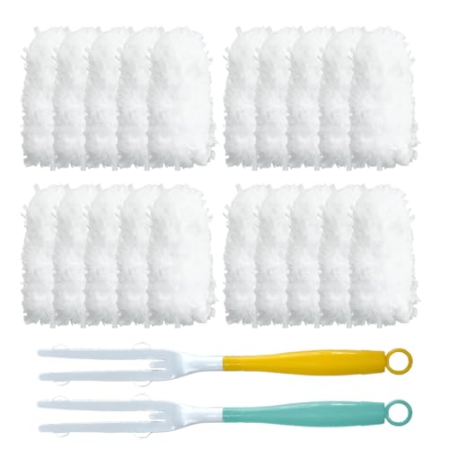Image of Car Interior Duster - Ultimate Cleaning Tool for Cars, House, and Office - Compact Mini Design for Effortless Dust Removal Double-Sided Design 2handle +20 Duster Refills.