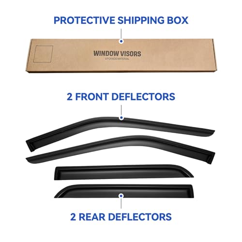 Image of Window Visors Rain Guards Shield for 2011-2019 Ford Explorer, Out-Channel Window Vent Wind Deflectors Visors Shades for 11 12 13 14 15 16 17 18 19 Explorer
