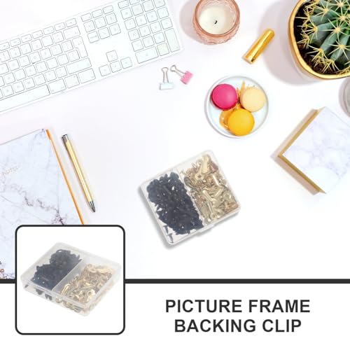 Image of Generic Picture Frame Backing Clips Iron Hardware Buckles with Screws for Wall Hanging Art