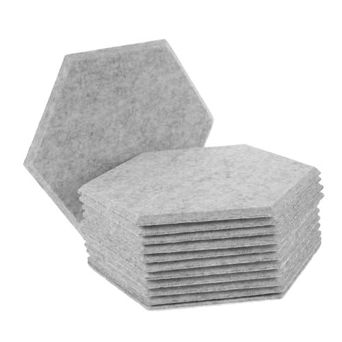 Alasum 12pcs Panel Acústico Absorbente para Pared, Paneles de Absorción Acústica para Estudio en Casa, Oficina y Uso en Grabación, Fieltro Silenciador de Alta Densidad Gris Plateado