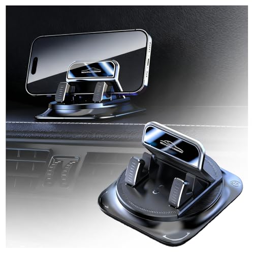 Car Dashboard Phone Holder 360° Rotatable,Portable Anti-Slip Car Phone Holder Horizontal & Vertical Place,Strong Self-Adhesive Dashboard Cell Phones Holders Cars Accessories