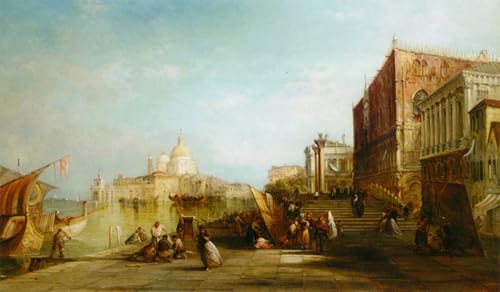 Peinture Toile Santa Maria Della Salute Alfred Pollentine : Décoration Murale Salon 60x90cm