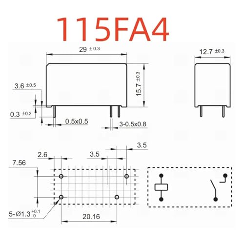 Relais 12V JQX-115F pour commande d'éclairage et domotique - 4
