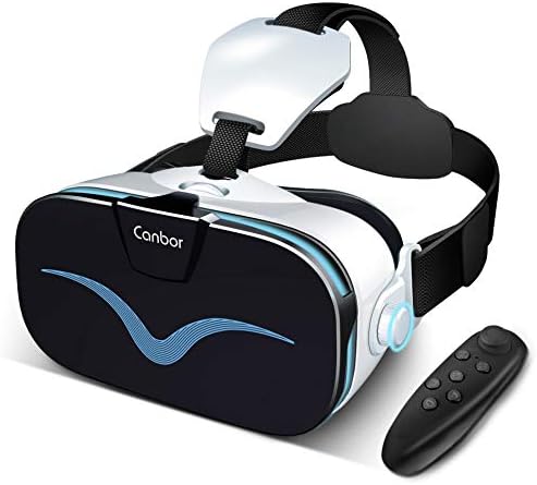 Canbor VR Headset with Controller Remote, Virtual Reality Headset 3D VR Goggles Glasses Compatible with 4.0-6.3 Inches Apples iPhone Samsung Sony More Android Phones