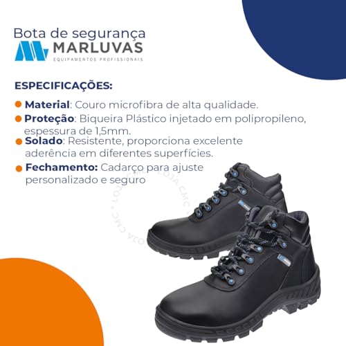 Bota Botina Amarrar Marluvas 70b22-bp-e-paz Masculina Azul (70B22EBPPAZ, BR, Adulto, Numérico, 43)