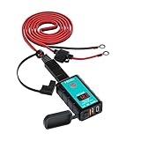 Lancoon Motorrad-Lader Dual USB-C & QC3.0 Ports (18W) mit Voltmeter & SAE-Stecker, IP66 wasserdicht für Lenkerhalterung 12-24V