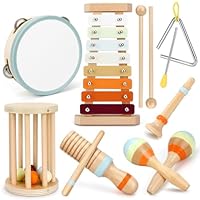 Kids Wooden Percussion Instruments, Montessori Musical Toys for Toddlers, Music Enlightenment Percussion Toys for Boys and Girls