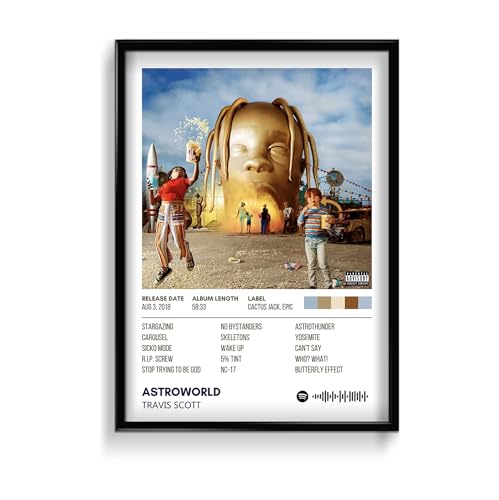 Image of Travis Scott Astroworld Album Poster 13x19 Inch Unframed | 300 GSM Matte Board Paper with Peel & Stick Tape Included | Rap Hip Hop Wall Art | Posters for Wall | Home Decor | Wall Decor Items | Room Decoration Items