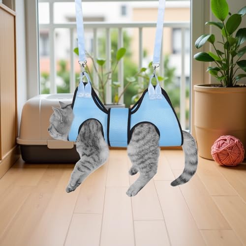 Hamaca para gatos HINTRMENT de malla ligera para aseo doméstico 8