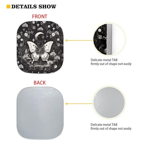 Image of Gothic Butterfly Car Windshield Sun Shade Foldable 2-Piece Car Windshield Sunshades Window Shades Cover Sun Visor Shield for Most Sedan Truck SUV Auto Interior Protector
