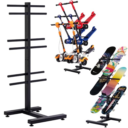 DECORDEEP Scooter Storage Rack for Garage Multi-Scooter Holder Metal Stand for 6 Electric Scooters