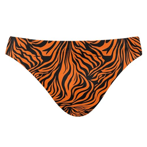 Tiger Stripe Swim Briefs for Men Swimsuit Bikini Swimwear S B0402150