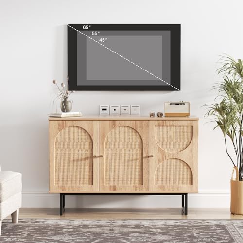 Fivewillowise Rattan Sideboard Buffet Cabinet With Storage thumb #6