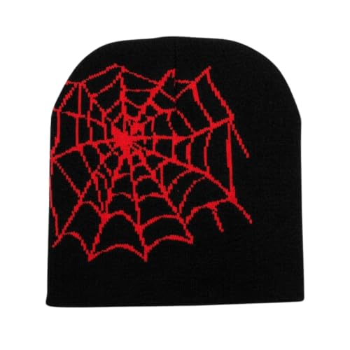 Image of Printed Beanie Hat, Beanies Y2K Winter Hats Streetwear Skull Cap Double-Layer Knitted Beanies Warm Knit Beanie, Hip Hop Streetwear Clothing